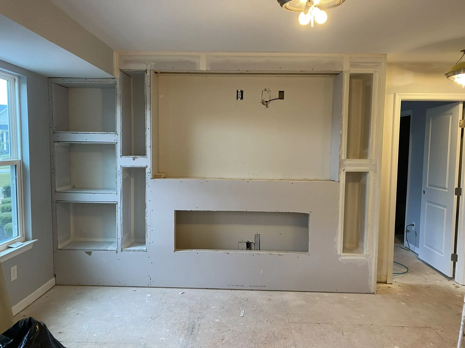 Custom Built-In Wall — Before Finish