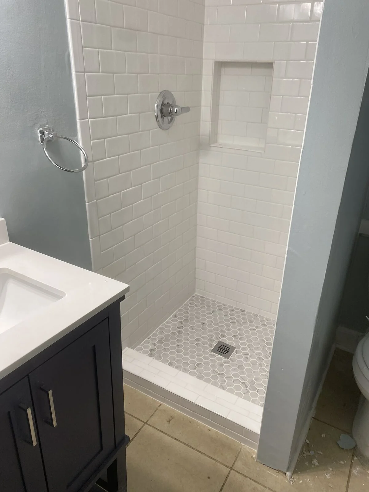 Custom Shower and Tile Finish