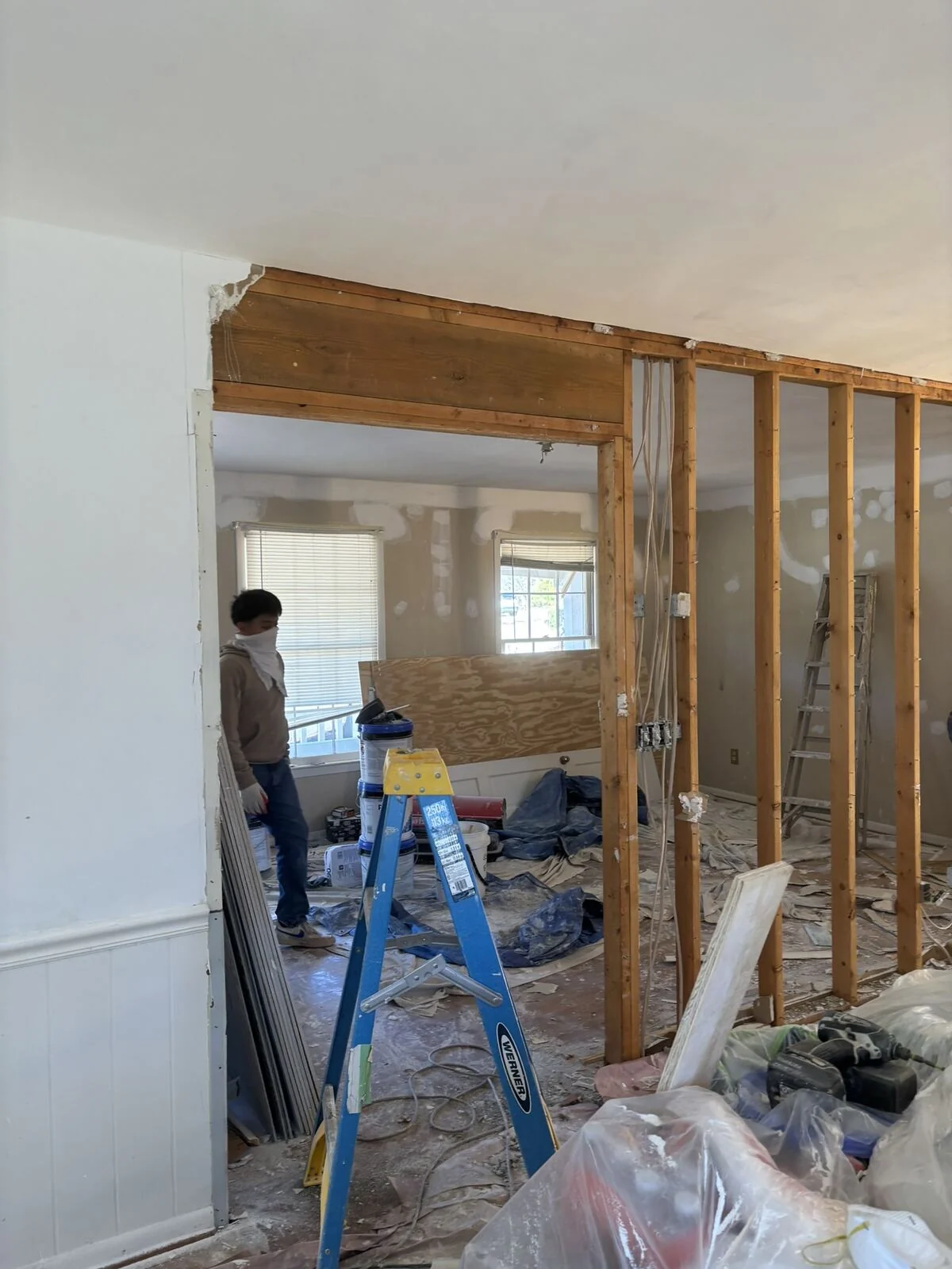 Wall Demolition and Framing — In Progress